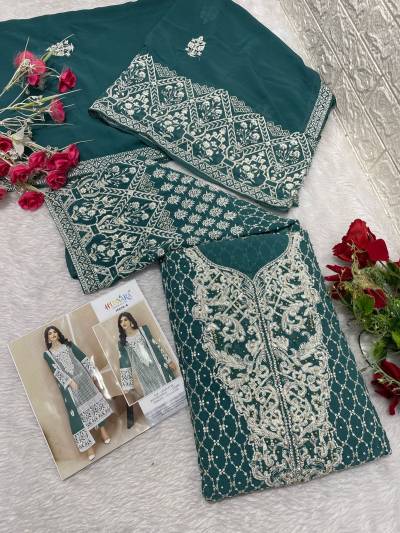 15030 COLOUR BY HUSNARA GEORGETTE WITH EXCLUSIVE ZARI SALWAR KAMEEZ MANUFACTURER IN INDIA